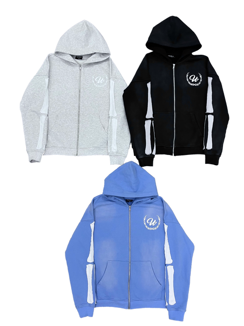 Appliqué Bone Zip Ups